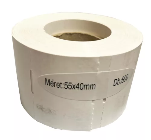 Polccímke 40x55mm Hőpapír Prémium Kartoncímke FEHÉR 600db/tek.