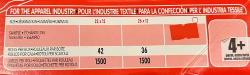 22x12 Szögletes Lyukacsos METO Árazószalag 