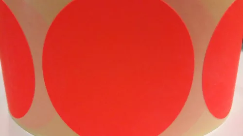 38mm Körcímke FLUO PIROS