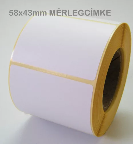 58x43mm Thermo Tekercses MÉRLEGCÍMKE 600db címke/tekercs.