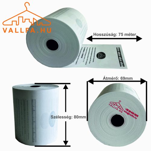 80/80/12 75 MÉTER BPA MENTES PÉNZTÁRGÉPSZALAG