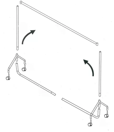 122cm Fekete Ipari Ruhatartó Sztender