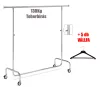 150cm Fékezhető Ruha Sztender Klipszes Magasság Állítóval + 5db Vállfa