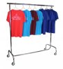 150cm Fékezhető Ruha Sztender Klipszes Magasság Állítóval + 5db Vállfa
