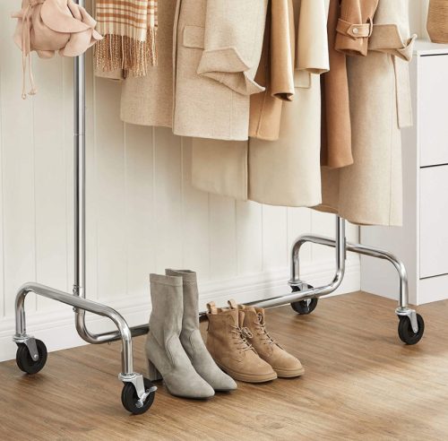 110cm Kihúzható Ruhatartó Sztender Fékezhető Kerekekkel