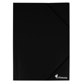 Gumis mappa, 15 mm, PP, A4, VICTORIA OFFICE, fekete