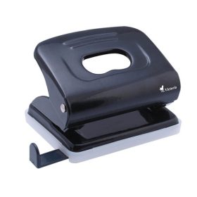 Lyukasztó, kétlyukú, 16 lap, fém, VICTORIA, fekete