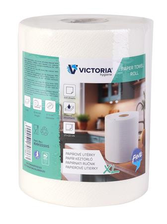 Kéztörlő, tekercses, 2 rétegű, 350 lap, VICTORIA "FINE XL"