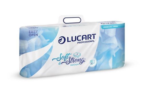 Toalettpapír, 3 rétegű, kistekercses, 10 tekercs, LUCART "Soft and Strong", fehér