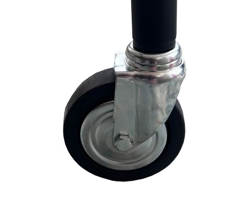 CIPŐTARTÓS FEKETE 100cm Fém Ruhaállvány 2db Tálcával Fémkerékkel